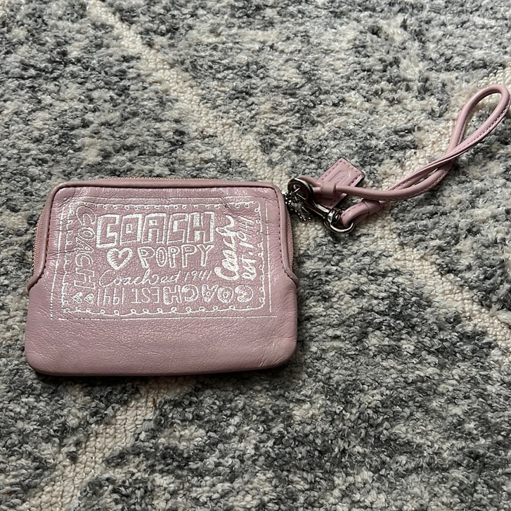 Coach Poppy Baby Pink Wristlet